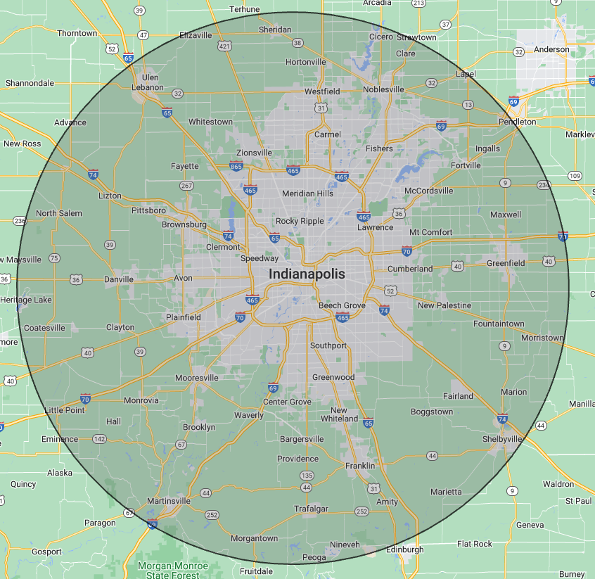 Modern Roof Service Area Map